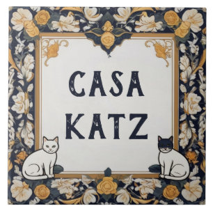 Carreau Classy Chat Custom House Nom Plaque de signalisati