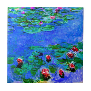 Carreau Claude Monet art : Nymphéas (rouge), 
