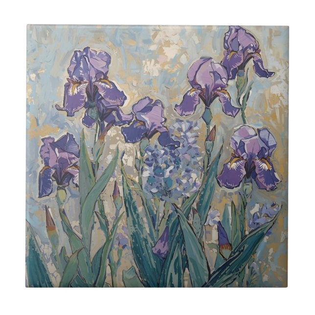 Carreau Claude Monet - Iris mauves / Iris mauves (Devant)