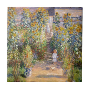 Carreau Claude Monet le jardin de l'artiste chez Vétheuil,