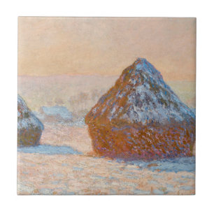 Carreau Claude Monet - Piles à roues, Effet neige, Matin