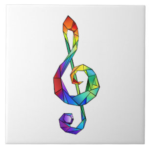 Carreau Clé de musique arc-en-ciel