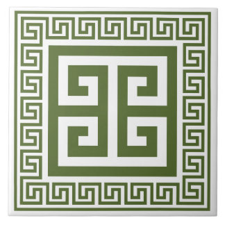 Carreau Clé grecque Motif Olive Vert céramique Carrelage