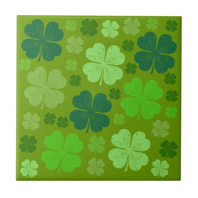 Carreau Clovers verts, Lucky Clovers, Saint Patrick's Day (Devant)