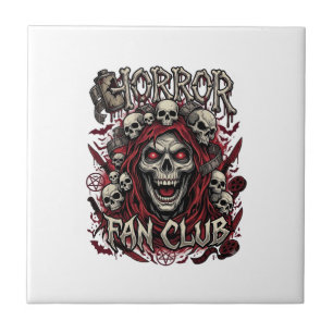 Carreau Club de fans d'horreur Halloween Crâne Hurleur Cap
