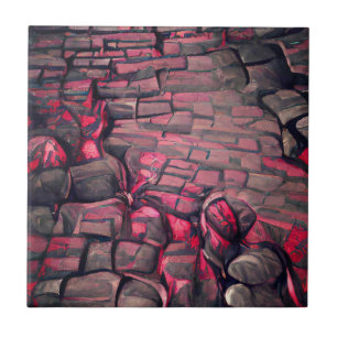 Carreau Cobblestones rouge noir mort art graphique