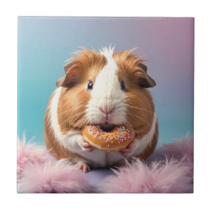 Carreau Cochon De Guinée Mignonne Avec Gradient Pastel De