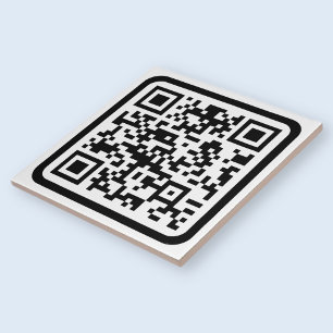 Carreau Code QR moderne éditable Noir Blanc ou toute cou