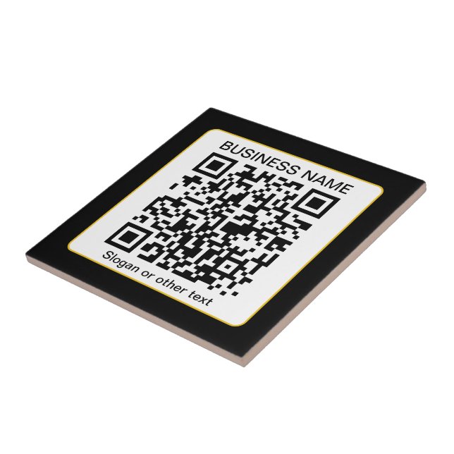 Carreau Code QR numérisable modifiable + votre nom d'entre (Côté)