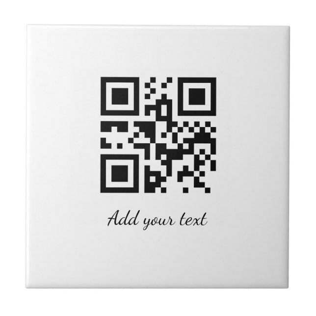 Carreau code QR personnalisé simple ajouter votre nom text (Devant)