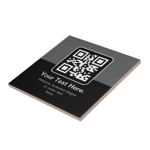 Carreau Code QR scannable moderne Noir Gris & Blanc