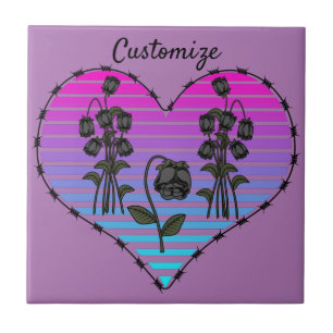Carreau Coeur de fil barbu Roses noirs sauvages Thunder_Co