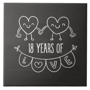 Carreau Coeurs de calèche-cadeaux du 18e anniversaire