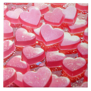 Carreau Coeurs roses Carrelage en céramique
