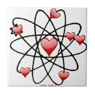 Carreau Coeurs rouges de Saint Valentin atomique