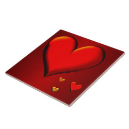 Carreau Coeurs rouges en cristal