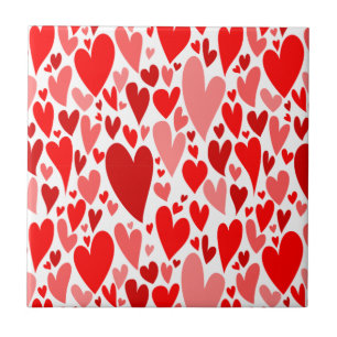 Carreau Coeurs rouges super et romantiques Saint-Valentin