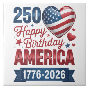 Carreau Cœurs USA 1776 2026 4 juillet