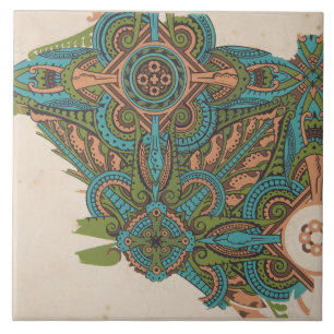 Carreau Coiffeur Art nouveau abstrait