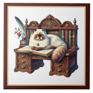 Carreau Coin lecture chat mignon bibliothèque amateurs de