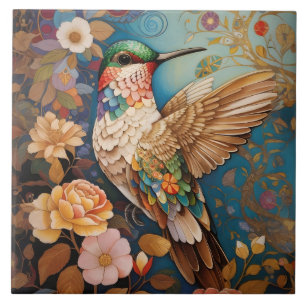 Carreau Colibri coloré à motifs volants