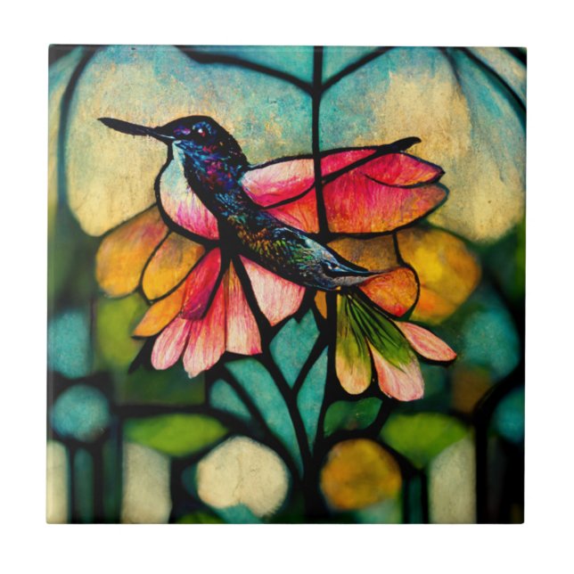 Carreau Colibri en verre (Devant)
