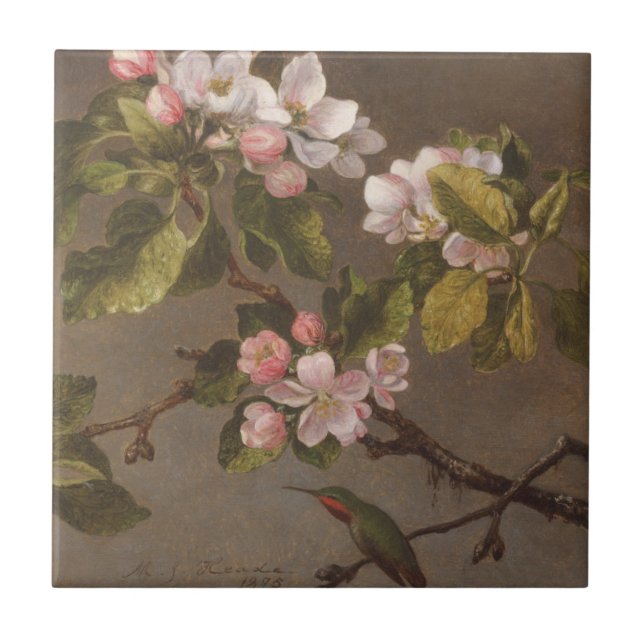 Carreau Colibri et fleurs d'Apple (Devant)