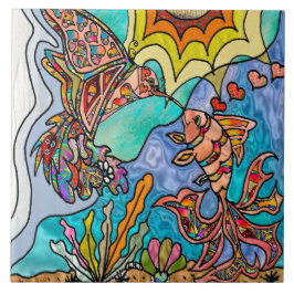 Carreau Colibri Goldfish Reflection Art Carrelage en céram