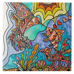Carreau Colibri Goldfish Reflection Art Carrelage en céram