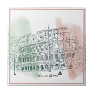 Carreau Colisée romaine Drapeau italien Couleurs stylo et 