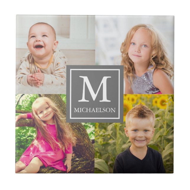 Carreau Collage de photos de famille (Devant)