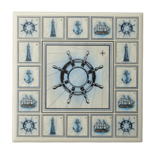 Carreau Collage vintage de la roue du bateau