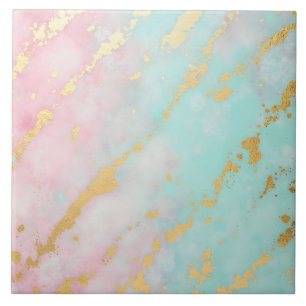Carreau Collection Luxe Rose Pâle Menthe Douce Or Tendance