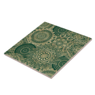 Carreau Collection Mandala Gold Green