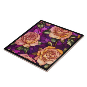 Carreau Collection rose en verre teint Populaire Elégant