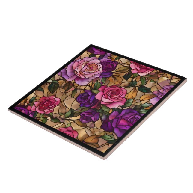 Carreau Collection rose en verre teinté tendance élégante (Côté)