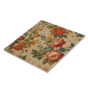 Carreau Collection Vintage d'aquarelle florale tendance