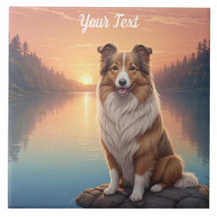 Carreau Collie par le lac