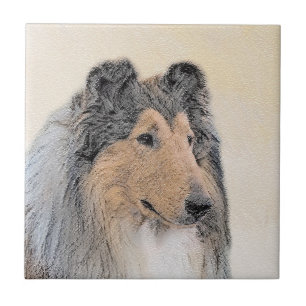 Carreau Collie (Rough) Peinture - Cute Original Dog Art
