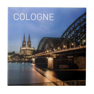Carreau Cologne Cityscape Allemagne Dom Souvenir de nuit
