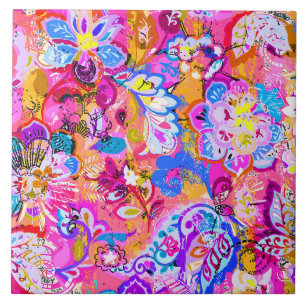 Carreau Colorant magique abstrait floral