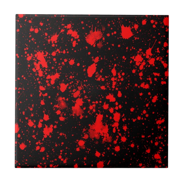 Carreau Coloré Black Red Paint Splatter Artistique Splash (Devant)