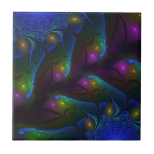 Carreau Coloré Lumineux Abstrait moderne Trippy Fractal