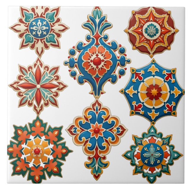 Carreau coloré, marocain, mosaïque, (Devant)