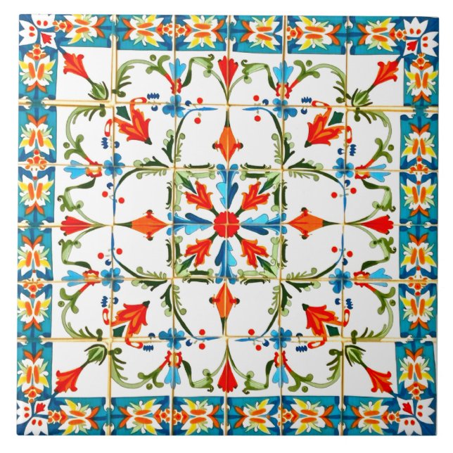 Carreau coloré, marocain, mosaïque, (Devant)