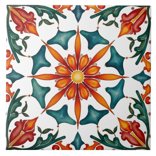 Carreau coloré, méditerranéen, mosaïque, (Devant)