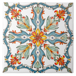 Carreau coloré, méditerranéen, mosaïque,
