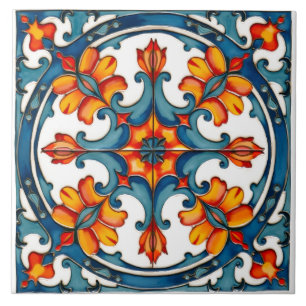 Carreau coloré, méditerranéen, mosaïque,