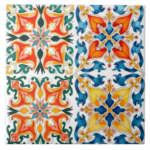 Carreau coloré, méditerranéen, mosaïque,