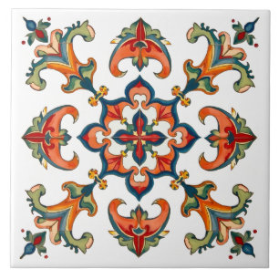 Carreau coloré, méditerranéen, mosaïque,